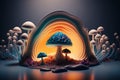 Psychedelic mushrooms trip into wellness and escapism with surrealis and vibrant trippy illustrations