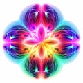 Vibrant Neon Psychedelic Flower Abstract Illustration Royalty Free Stock Photo