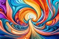 Colorful Psychedelic Swirls. Colorful spiral. ai generated