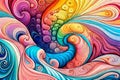 Colorful Psychedelic Swirls. Colorful stylish. ai generated