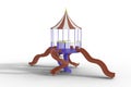 A colorful public playground with clipping path. 3D illustration rendering Royalty Free Stock Photo