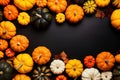 Colorful Pumpkins on Thanksgiving and Halloween Fall Autumn Season Holiday Background AI Generated