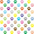 Colorful puppy paws pattern