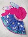 Colorful purple girl dress set