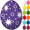 Colorful purple ultra violet easter chocolate pattern cover egg poster.
