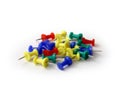 Colorful Push Pins Over White Royalty Free Stock Photo