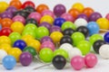 Colorful push pins on white background Royalty Free Stock Photo