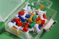 Pushpins In Box Macro Royalty Free Stock Photo