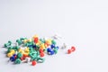 Colorful pushpins on a white background Royalty Free Stock Photo