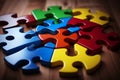 Colorful puzzle, autism symbol, diversity representation, neurodiversity support