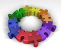 Colorful puzzle circle Royalty Free Stock Photo