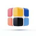 Colorful puzzle cube on white background Royalty Free Stock Photo