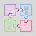 Puzzle Infographic Square Four Step Puzzle Jigsaw.