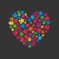 Colorful Puzzle Heart. Jigsaw Logotype. Love. Royalty Free Stock Photo