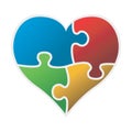 Colorful puzzle heart vector
