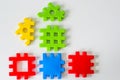 Colorful puzzle made from toys wait for fulfillment. Concept for complete or dream life Royalty Free Stock Photo