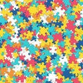 Colorful Puzzle Pattern, Problem Solving and Teamwork Background, vector design Generative AI Royalty Free Stock Photo