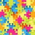 Colorful Puzzle Pattern, Problem Solving and Teamwork Background, vector design Generative AI Royalty Free Stock Photo