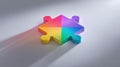 Colorful puzzle piece, conceptual solution, bright, creative, isolated, modern, minimal style Royalty Free Stock Photo