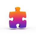 Colorful puzzle piece with gradient colors on white background Royalty Free Stock Photo