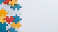 Colorful Puzzle Pieces Arranged on Light Background for Creative Design Royalty Free Stock Photo