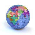 Colorful puzzle planet earth - diversity 3d concept Royalty Free Stock Photo