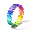 Colorful puzzle ring 3D Royalty Free Stock Photo