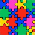 Colorful puzzle seamless pattern background Royalty Free Stock Photo