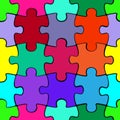 Colorful puzzle seamless pattern background. Jigsaw pieces template Royalty Free Stock Photo