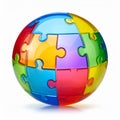 Colorful Puzzle Sphere Representing Global Unity Royalty Free Stock Photo