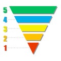 Colorful pyramid chart. Numbered steps vector. Infographic element. Gradient design.