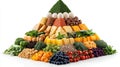 Colorful pyramid of healthy food Royalty Free Stock Photo