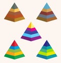 Colorful Pyramid Icon Set Royalty Free Stock Photo