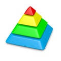 Colorful pyramid 4 levels stack Royalty Free Stock Photo
