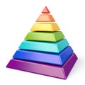 Colorful pyramid with seven levels 3D