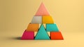 Colorful Pyramid Tower In Vray Tracing Style Royalty Free Stock Photo