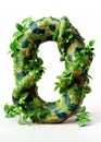 Colorful Python in Shape of Number Zero Wrapped in Green Foliage