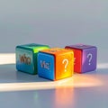 Colorful Question Cubes for Problem Solving Royalty Free Stock Photo