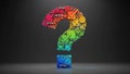 Question mark stands against a dark gradient background emphasizing its Royalty Free Stock Photo