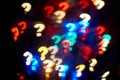 Colorful question mark symbol bokeh photo ideal as a background