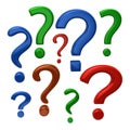 Colorful question marks sign