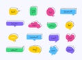 Colorful questions speech bubbles set in flat design with short messages