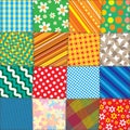 Colorful Quilt Patchwork. Vector Pattern