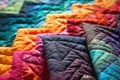 colorful quilt patterns close-up with natural light