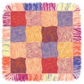 Colorful quilt weave plaid with fringe