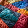 Colorful Quilted Bedspread With Playful Patchwork And Eco-friendly Craftsmanship