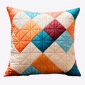 Colorful Quilted Squares Cushion: Vibrant Design For A Cozy Home