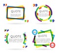 Colorful quote template information text blog business mobile on white background vector illustration