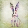 Colorful rabbit drawing Royalty Free Stock Photo