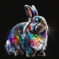 Colorful Rabbit in a Playful Mood